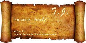 Turcsik Jenő névjegykártya